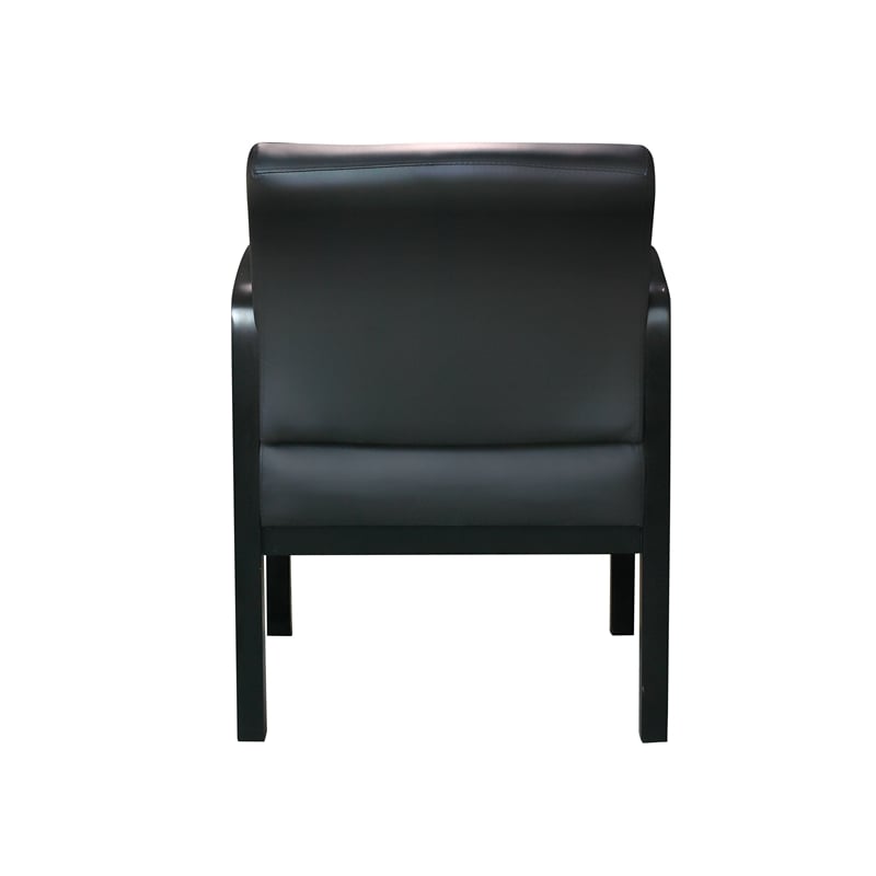 Scranton & Co Assembled Guest Chair in Black LeatherPlus Upholstery