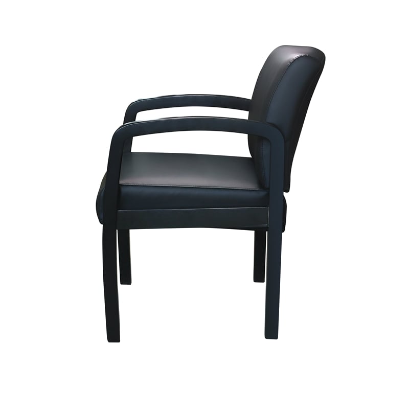 Scranton & Co Assembled Guest Chair in Black LeatherPlus Upholstery