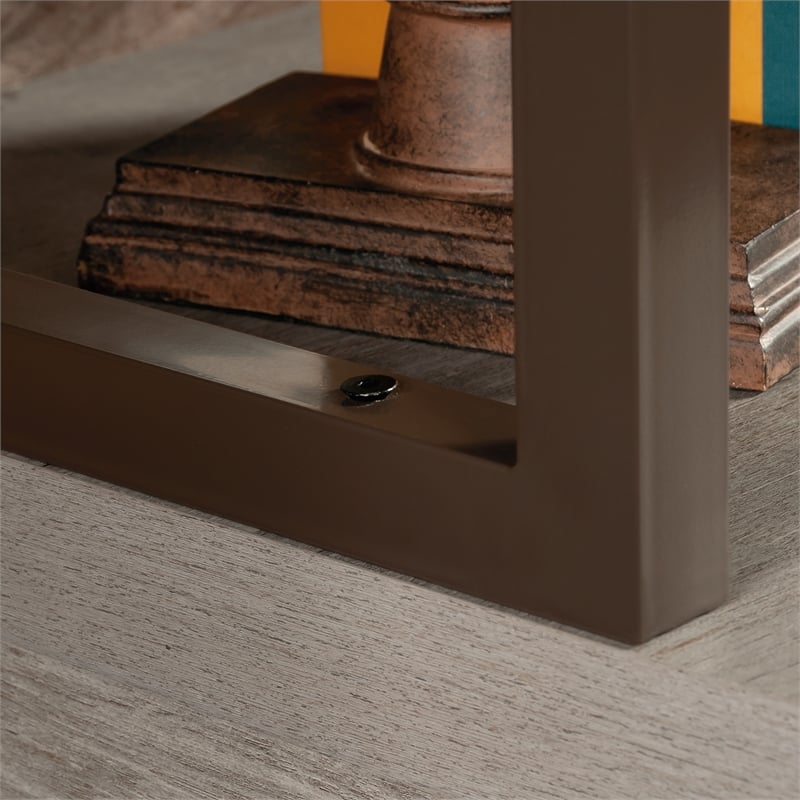 Scranton & Co Engineered Wood Desktop Hutch in Mystic Oak with Metal Frame