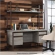Scranton & Co Engineered Wood Desktop Hutch in Mystic Oak with Metal Frame