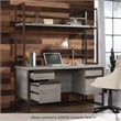 Scranton & Co Engineered Wood Desktop Hutch in Mystic Oak with Metal Frame