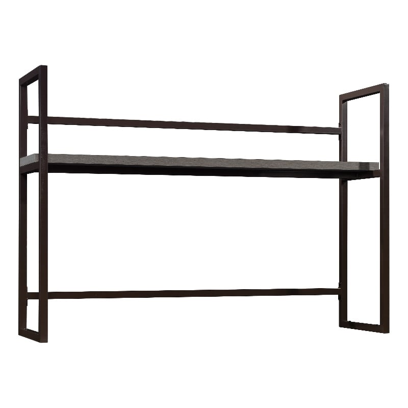 Scranton & Co Engineered Wood Desktop Hutch in Mystic Oak with Metal Frame