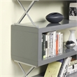 Scranton & Co 4-Shelf Glossy Gray Wood Bookcase with X Supports