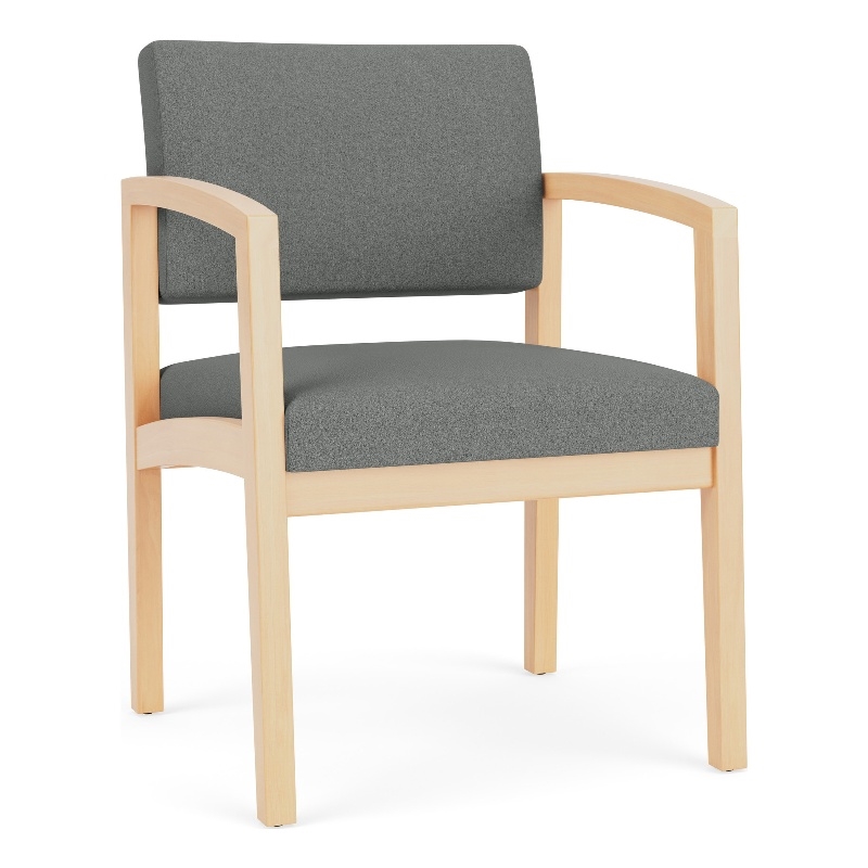 Scranton & Co Hardwood Guest Chair with Matrex Support in Natural Wood and Gray