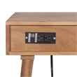 Scranton & Co Solid Wood Desk with Built-in Outlet and 2 Drawers in Brown