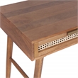 Scranton & Co Solid Wood Desk with Built-in Outlet and 2 Drawers in Brown
