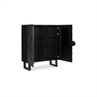 Scranton & Co Black Solid Wood Accent Cabinet with Carved Doors