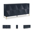 Scranton & Co Dark Blue Accent Cabinet with Goldtone Legs and 4 Doors