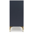 Scranton & Co Dark Blue Accent Cabinet with Goldtone Legs and 4 Doors