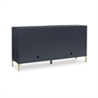 Scranton & Co Dark Blue Accent Cabinet with Goldtone Legs and 4 Doors