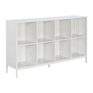 Scranton & Co Industrial 8-Cube Bookshelf with Metal Frame in White