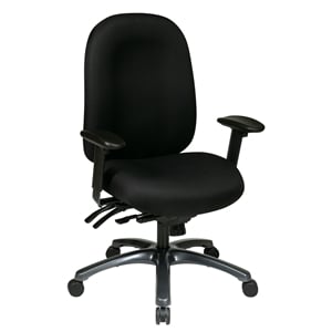Scranton & Co Multi-Function High-Back Office Chair with Seat Slider in Black
