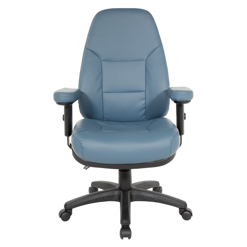 Scranton & Co Ergonomic High-Back Chair in Dillon Blue Faux Leather