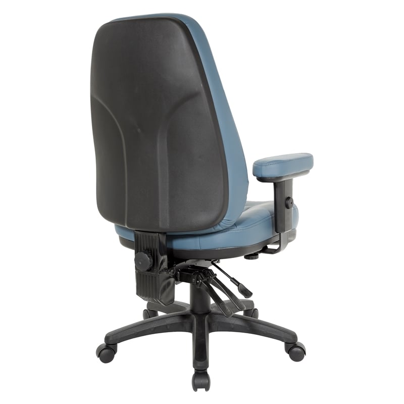 Scranton & Co Ergonomic High-Back Chair in Dillon Blue Faux Leather