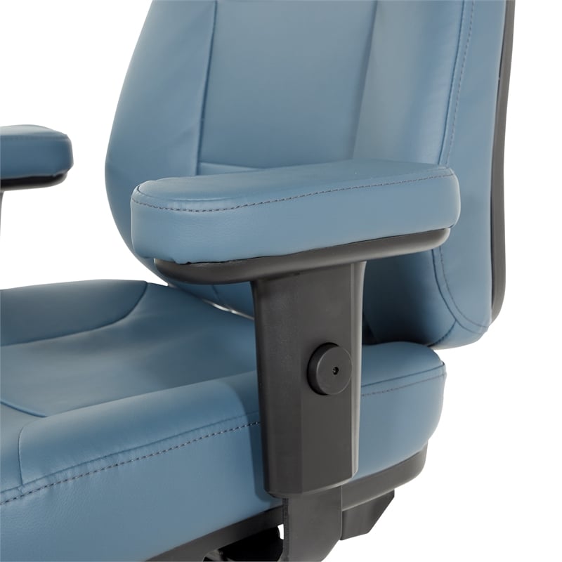Scranton & Co Ergonomic High-Back Chair in Dillon Blue Faux Leather