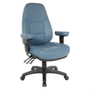Scranton & Co Ergonomic High-Back Chair in Dillon Blue Faux Leather
