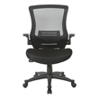 Scranton & Co Mesh Back Manager's Chair with PU Padded Flip Arms in Black