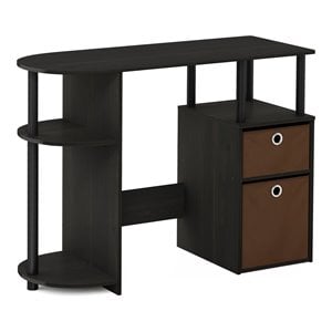 Scranton & Co Computer Desk with 2 Bin Drawers in Espresso and Brown