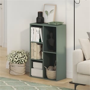 Scranton & Co Reversible 5-Cube Bookshelf with Closed Back in Sage Green