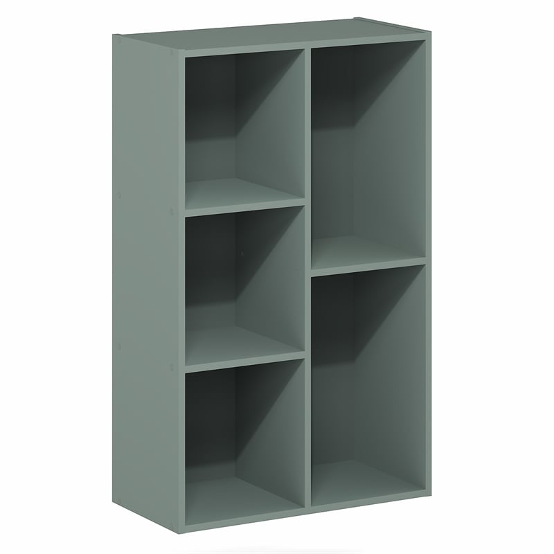 Scranton & Co Reversible 5-Cube Bookshelf with Closed Back in Sage Green
