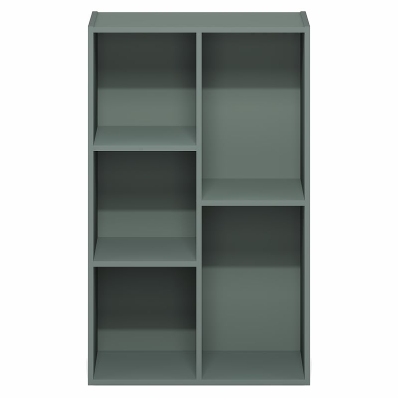 Scranton & Co Reversible 5-Cube Bookshelf with Closed Back in Sage Green