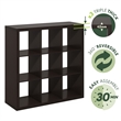 Scranton & Co 9-Cube Storage Organizer with Triple-Thick Frame in Black Oak