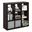 Scranton & Co 9-Cube Storage Organizer with Triple-Thick Frame in Black Oak