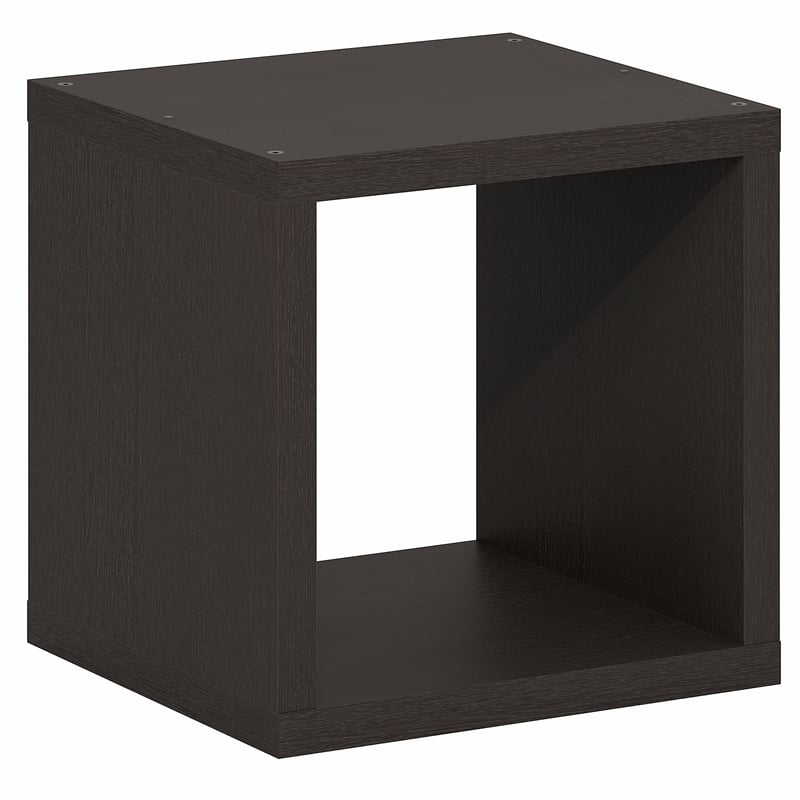 Scranton & Co Stackable 2-Tier Cube Bookcase with Open Back in Black Dark Oak