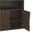 Scranton & Co 4-Shelf Bookcase Cabinet with Hidden Storage in Walnut Set of 2