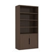 Scranton & Co 4-Shelf Bookcase Cabinet with Hidden Storage in Walnut Set of 2