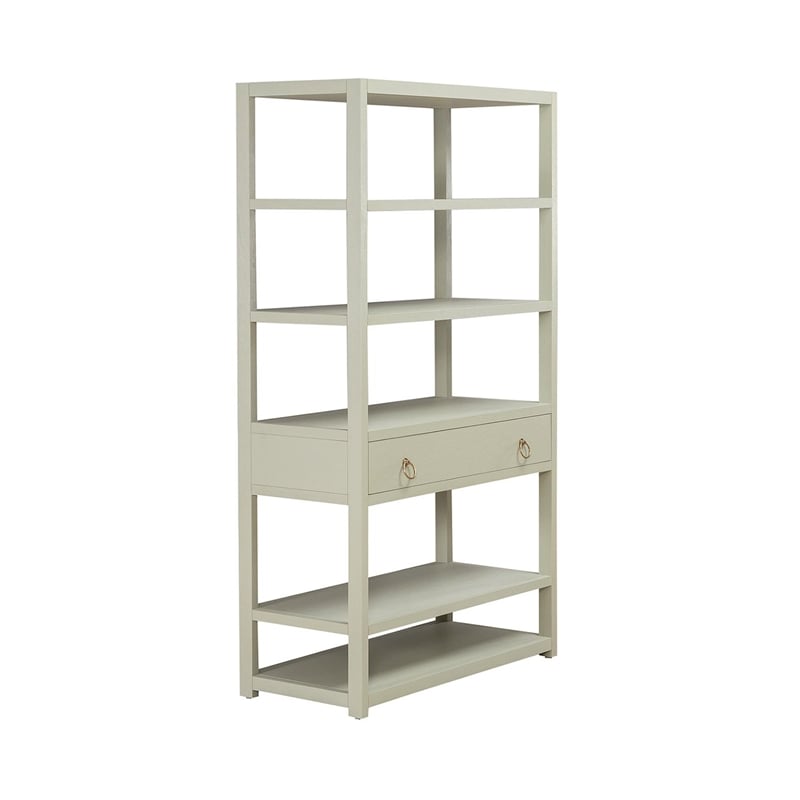 Scranton & Co Accent Bookcase with 6 Shelves and Drawer in Green