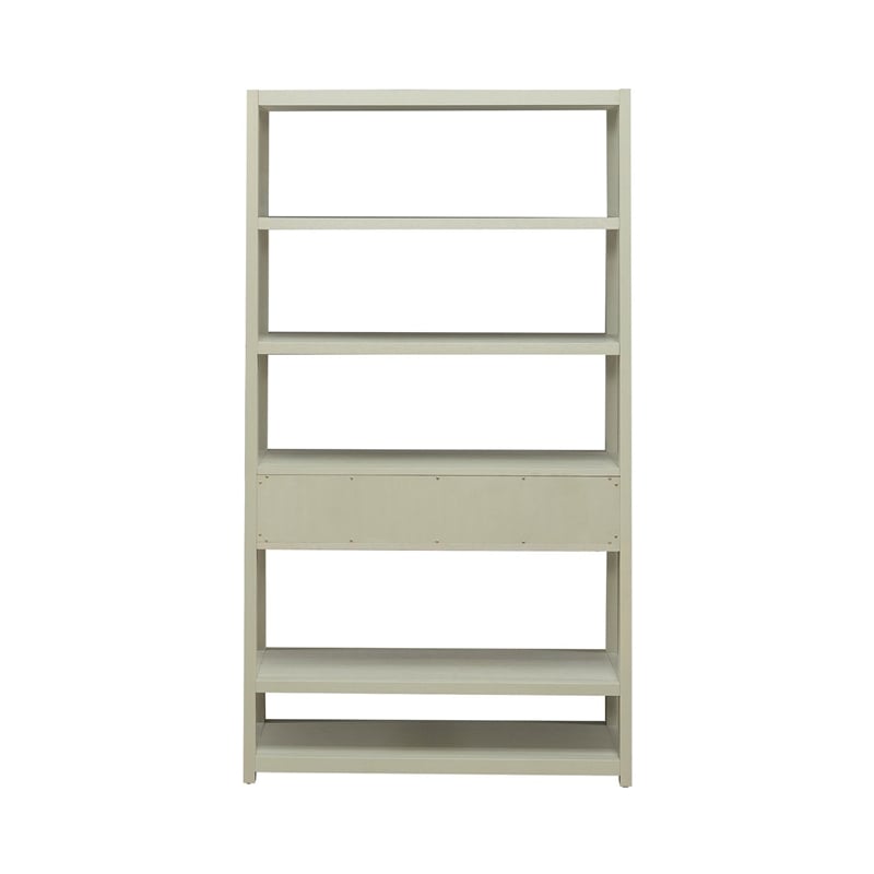 Scranton & Co Accent Bookcase with 6 Shelves and Drawer in Green
