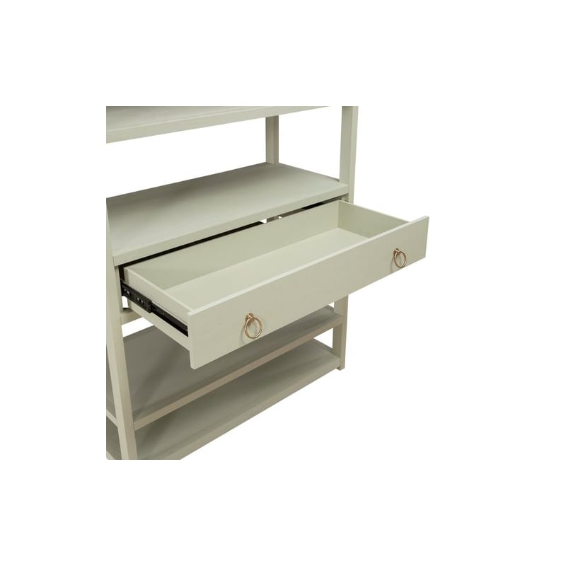 Scranton & Co Accent Bookcase with 6 Shelves and Drawer in Green