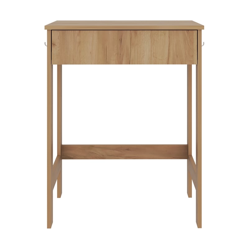 Scranton & Co Compact 1-Drawer Desk with 4 Legs in Light Oak
