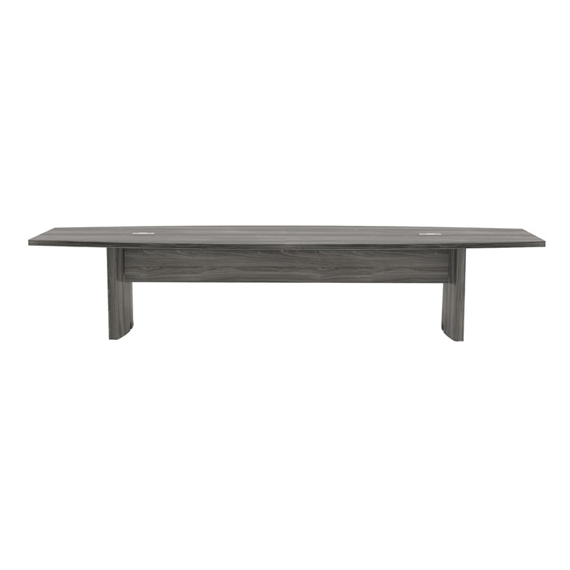 Scranton & Co 12 ft Boat-Shaped Conference Table in Gray Steel Laminate