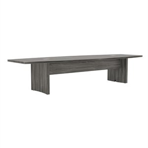 Scranton & Co 12 ft Boat-Shaped Conference Table in Gray Steel Laminate