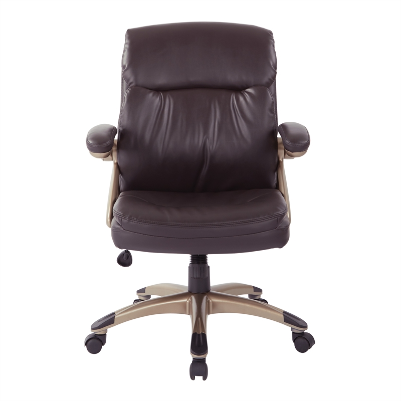 Scranton & Co Executive Low Back Chair in Espresso Bonded Leather