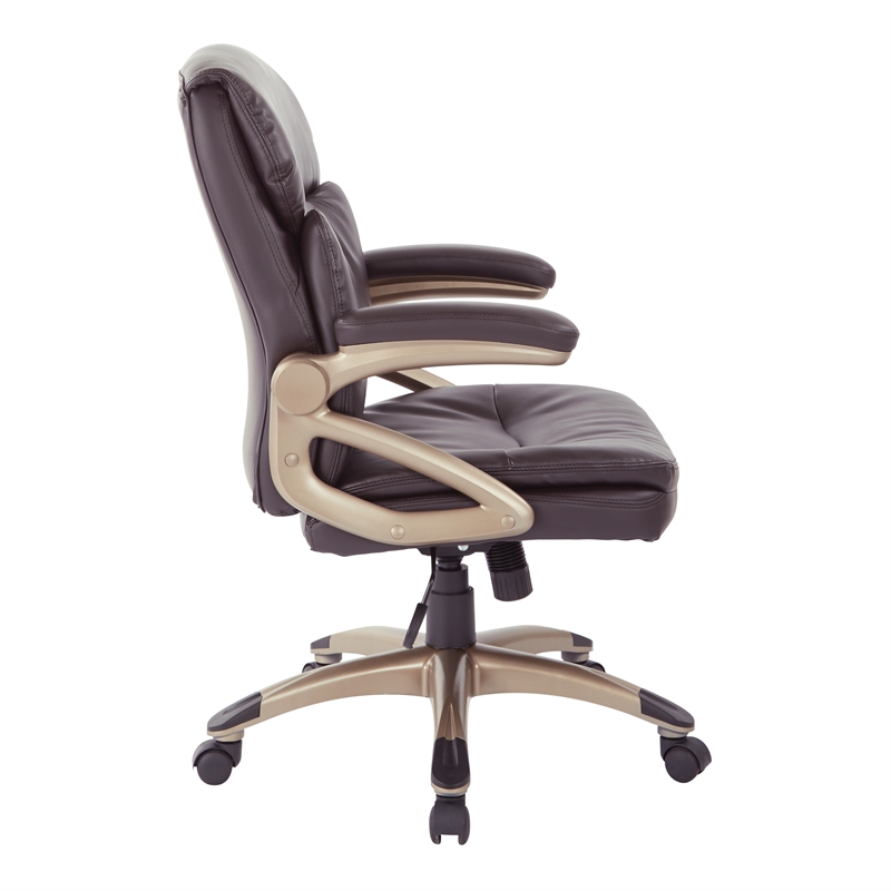 Scranton & Co Executive Low Back Chair in Espresso Bonded Leather