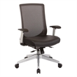 Scranton & Co High Back Black Vertical Mesh Chair with Bonded Leather Seat
