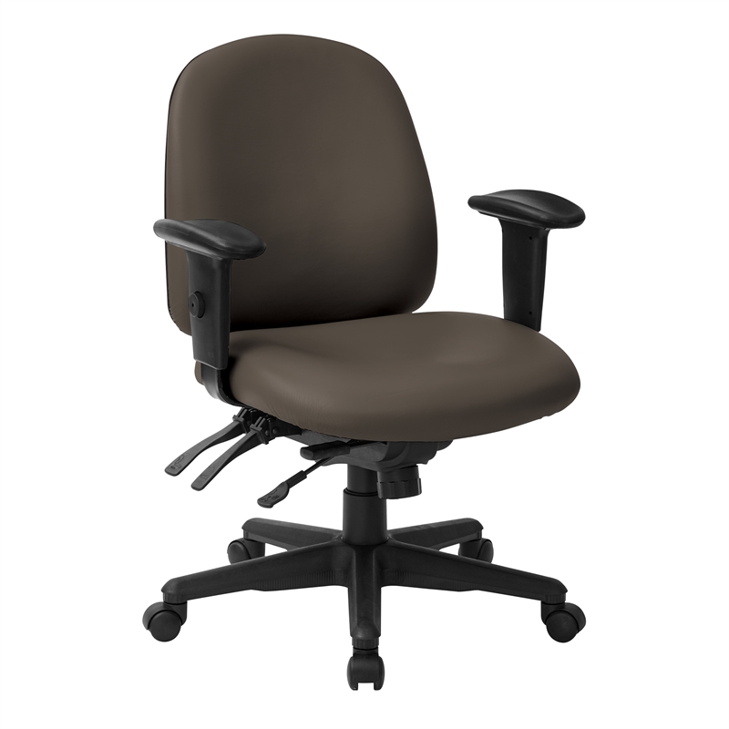 Scranton & Co Ergonomic Chair in Dillon Graphite Gray Fabric with Lumbar Support