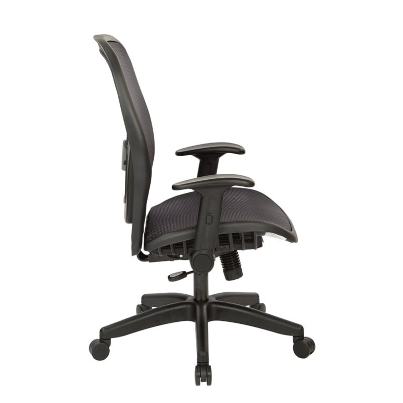 Scranton & Co Air Grid Black Fabric Managers Chair with Adjustable Flip Arms