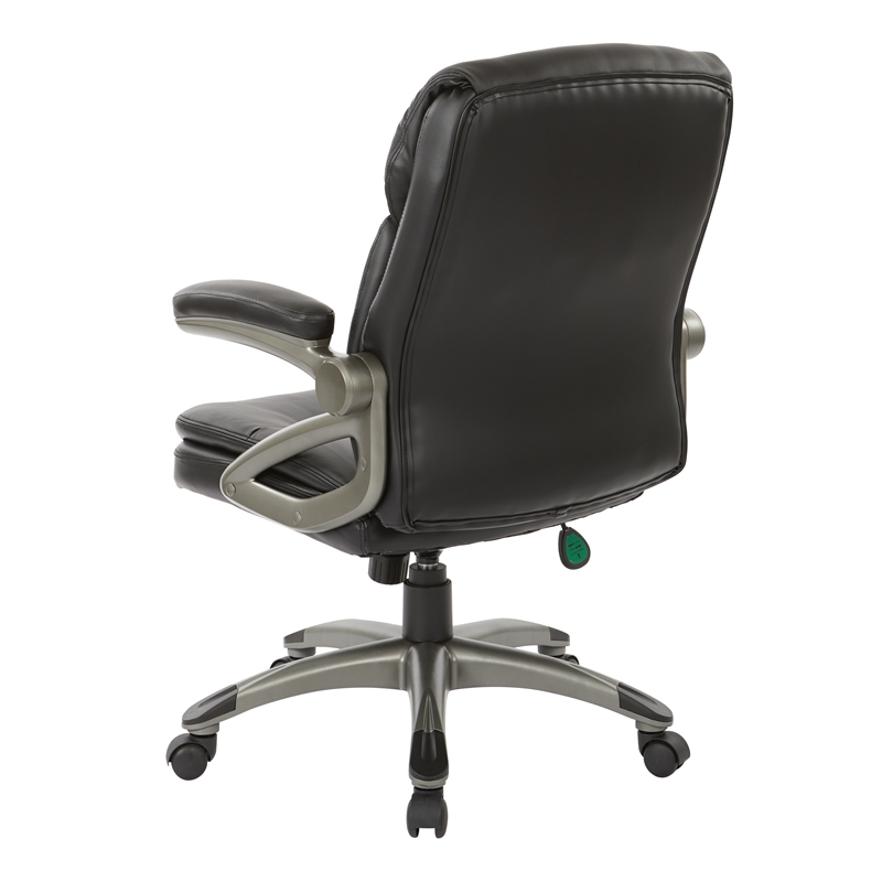 Scranton & Co Executive Low Back Chair in Black Bonded Leather