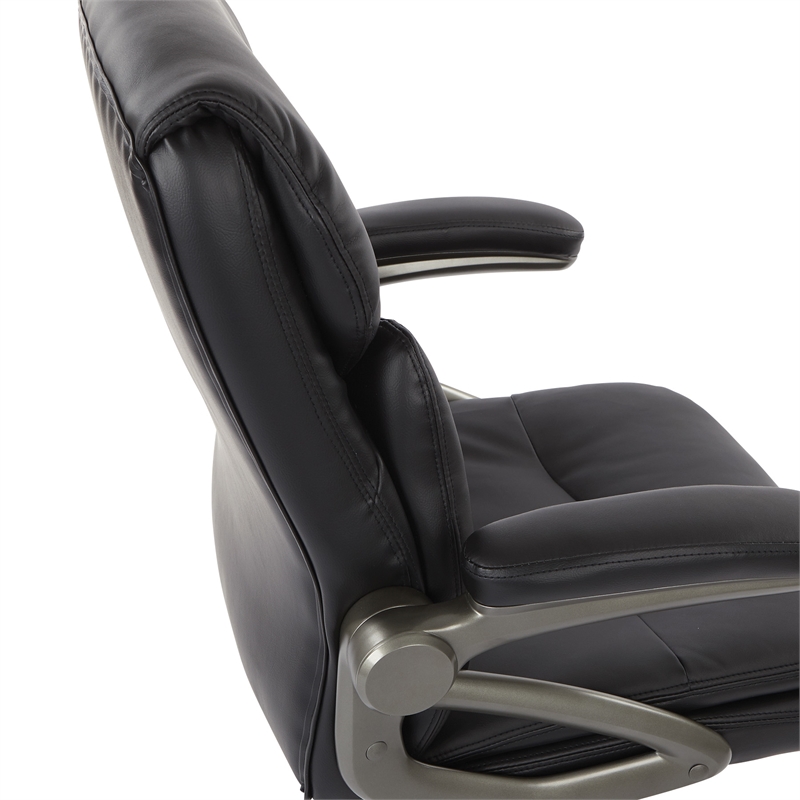 Scranton & Co Executive Low Back Chair in Black Bonded Leather