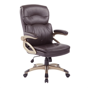 Scranton & Co High Back Executive Manager's Chair in Espresso Bonded Leather