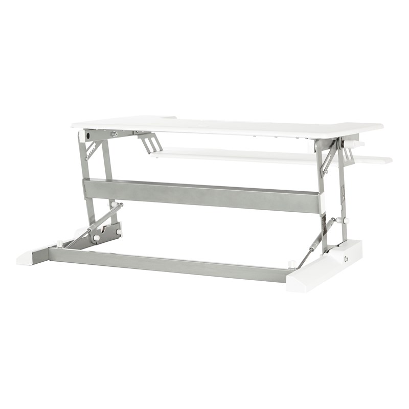 Scranton & Co Multiposition Desk Riser in White with Dual Lift