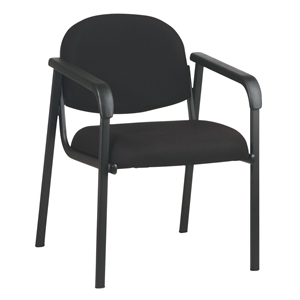 Scranton & Co Designer Plastic Visitor's Chair with Shell Back in Black