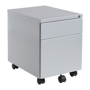 Scranton & Co Silver 22&quot Deep Metal Mobile Box/File Pedestal