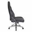 Scranton & Co Big & Tall Bonded Leather Gaming Chair in Gray Mesh