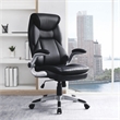Scranton & Co Executive Black Bonded Leather Chair with Nylon Base