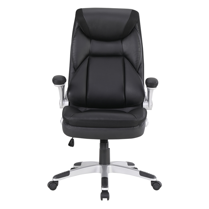 Scranton & Co Executive Black Bonded Leather Chair with Nylon Base